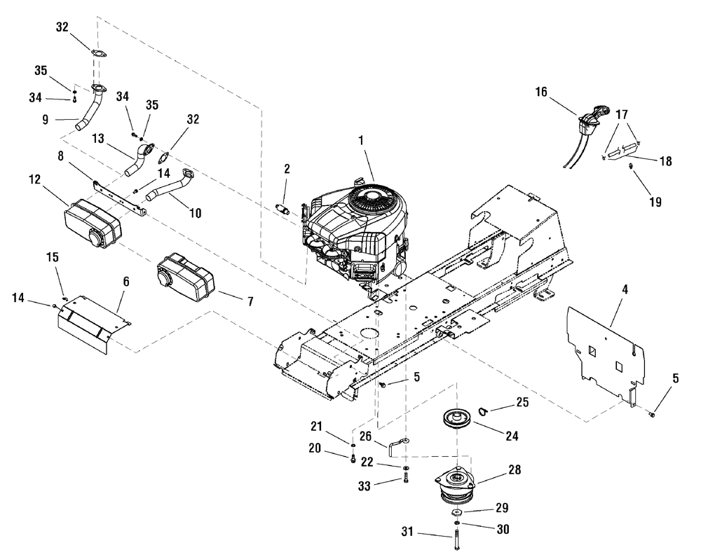 Engine Group - 19.5hp And 22hp Briggs And Stratton Diagram and Parts List for 2988144-EYK2240RD 2009 Briggs and Stratton Lawn Tractor